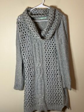Maurices Gray Knit Cowl Neck Sweater Dress wLining - MEDIUM P2P 22” Len 36”